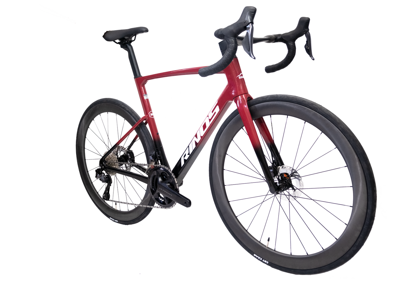 RINOS Carbon Road Bike Odin7.1 Shimano Ultegra Di2 Red XS with carbon wheels – 24 speeds